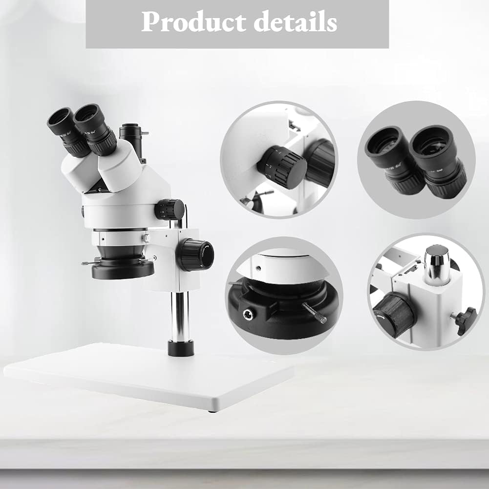 3,5X-90X Trinokular-Stereo-Zoom-Mikroskop Einstellbarer Tri-Vision-Arbeitsabstand von 30 bis 165 mm