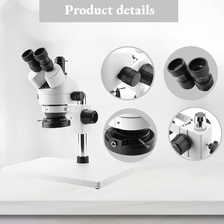 3,5X-90X Trinokular-Stereo-Zoom-Mikroskop Einstellbarer Tri-Vision-Arbeitsabstand von 30 bis 165 mm