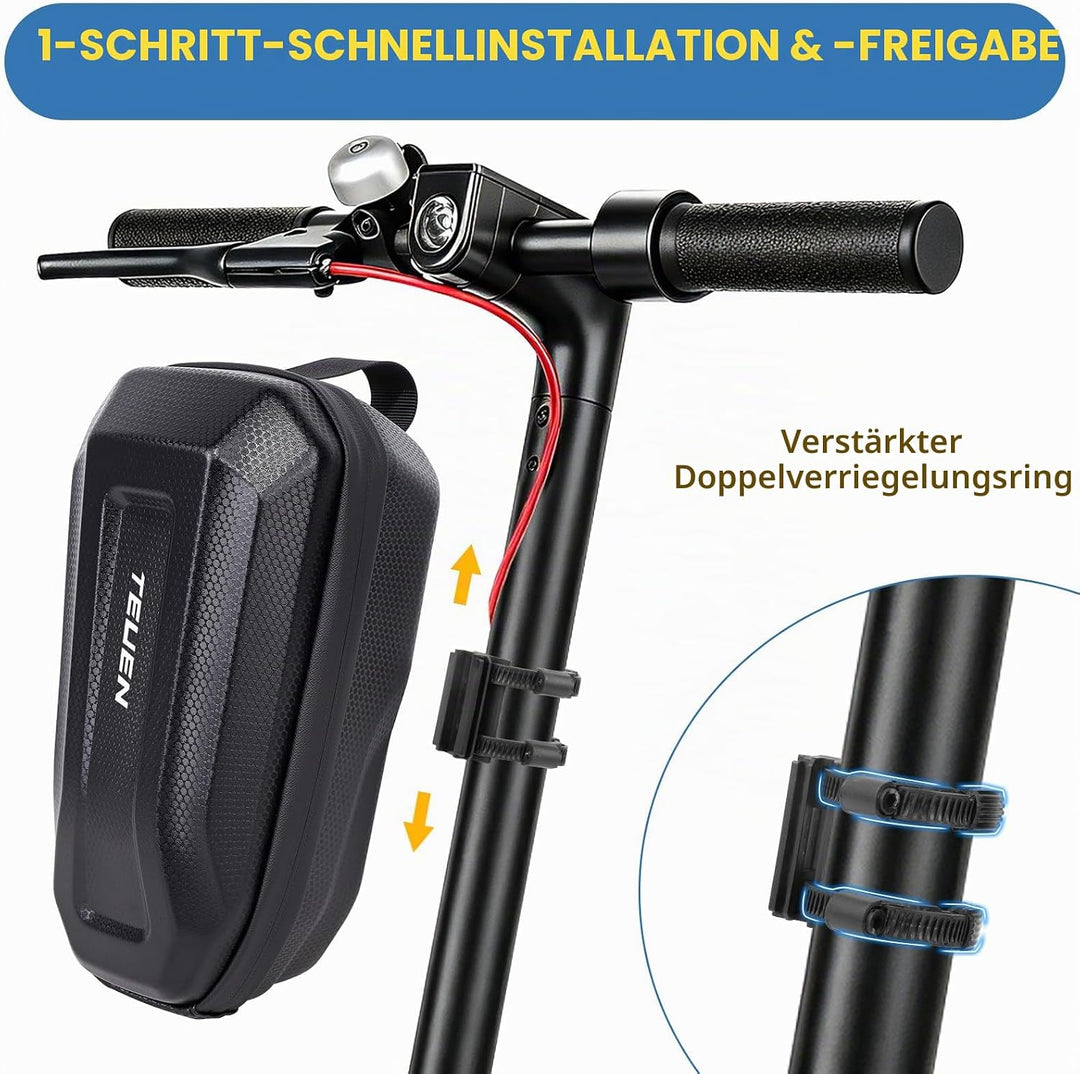 TEUEN 2L/3L Grosse Kapazität E Scooter Tasche für Elektroroller | wasserdichte Lenkertasche mit Eva-