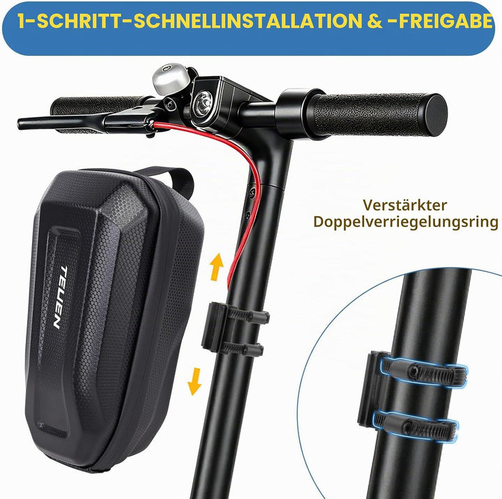 TEUEN 2L/3L Grosse Kapazität E Scooter Tasche für Elektroroller | wasserdichte Lenkertasche mit Eva-