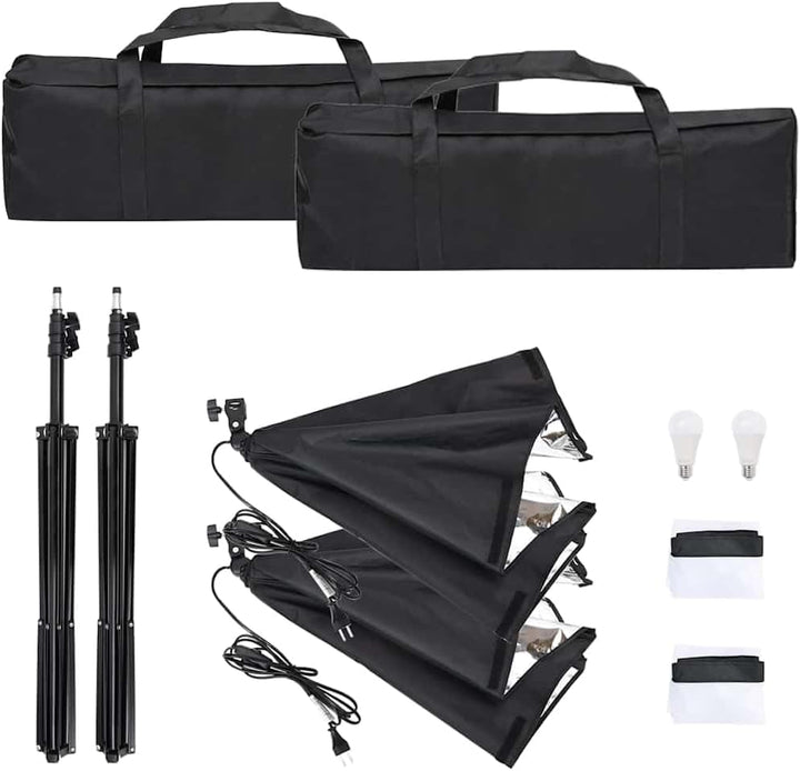 Fotostudio-Set mit Beleuchtung, Softbox, Hintergrundsystem, Reflektor, Stativ und LED-Licht für Stud