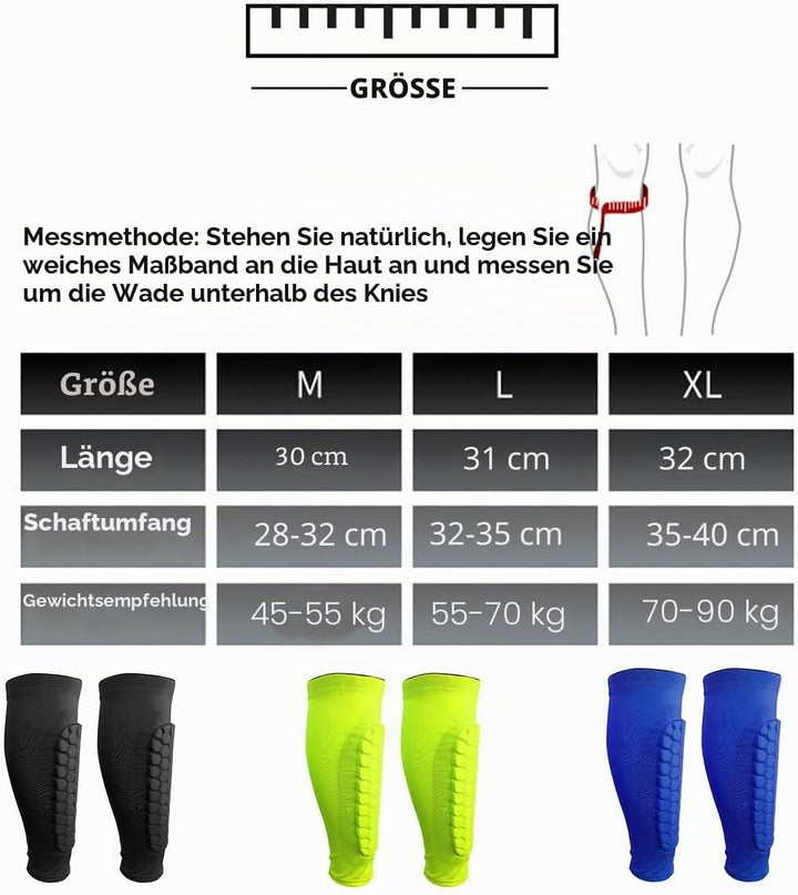 Wallfire Sport Schienbeinschutz für Männer & Frauen, ein Paar Professionelle Wadenschutz-Kompression