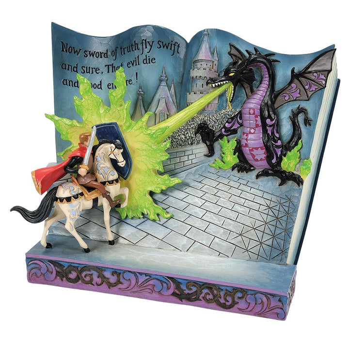Jim Shore Enesco Dianey Traditions 6013068 Prince Philip and Dragon Storybook Figurine 6.5"
