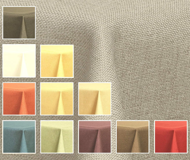Textil Tischdecke - Leinen Optik - wasserabweisend oval (Silbergrau, oval 130x220) Silbergrau oval 1