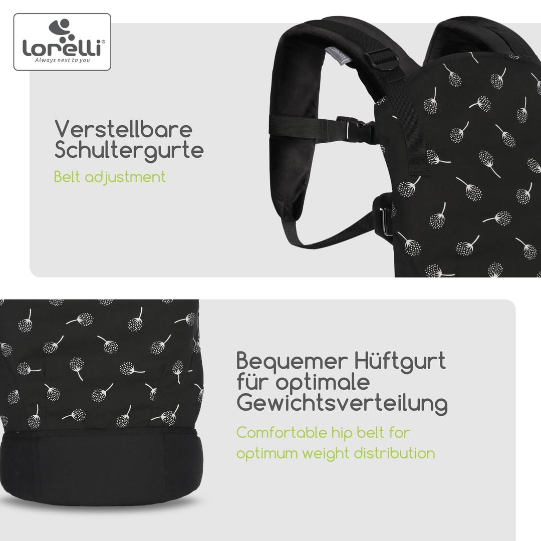 Lorelli Babytrage Wally ab 3 Monate, Kindertrage, Ergonomisches Design, Atmungsaktives Material, Ver
