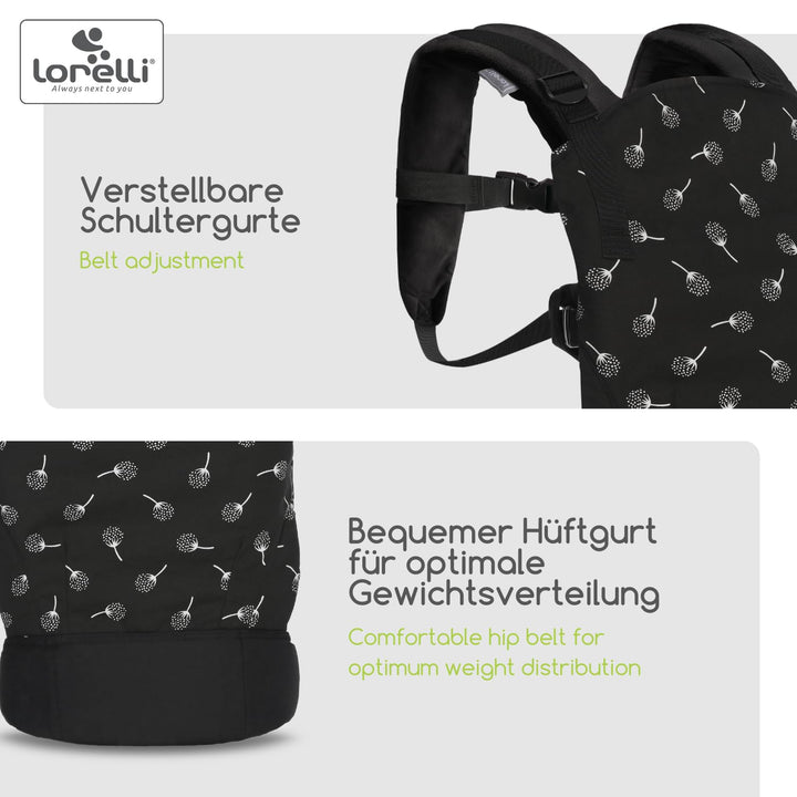 Lorelli Babytrage Wally ab 3 Monate, Kindertrage, Ergonomisches Design, Atmungsaktives Material, Ver