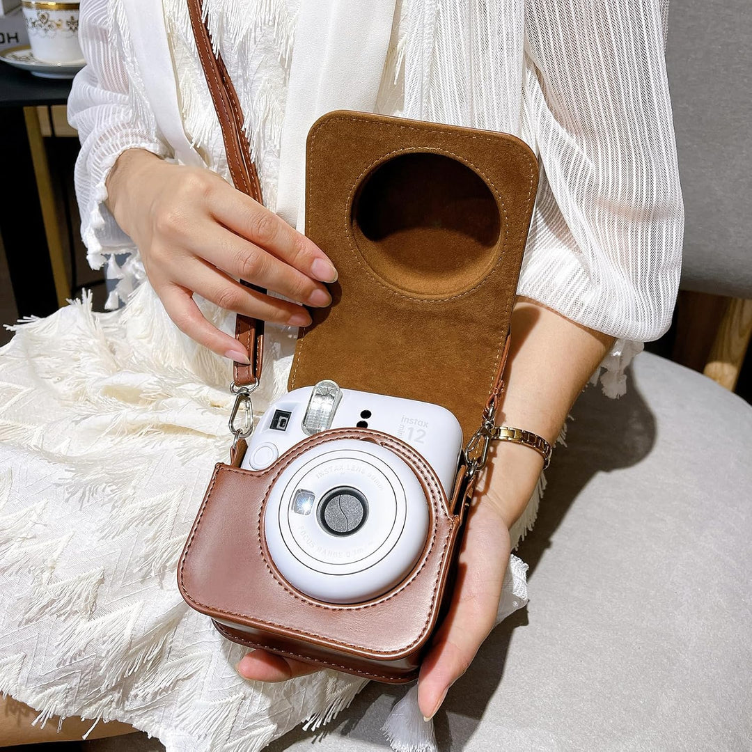 MUZIRI KINOKOO Protective Case for Fuji/Fuji Instax Mini 12 Instant Film Camera - PU Leather Mini 12