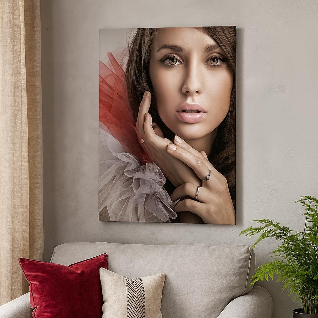 Bilder auf Leinwand 55x100cm Leinwandbild mit Rahmen Schönheit kleid mode modell Gross Wanddeko Bild