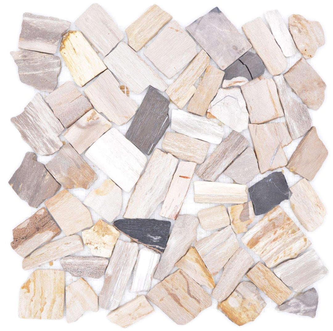 Mosaik Fliese Bruch/Ciot mix Fossil für WAND KÜCHE Wandverblender Fliesenspiegel Verkleidung | 10 Ma