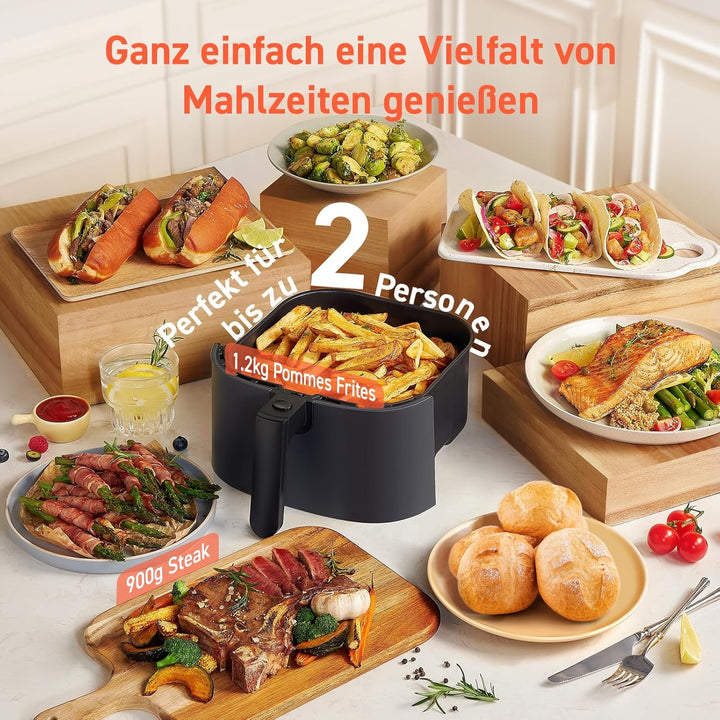 COSORI Airfryer, 7-in-1 Heissluftfritteuse 4,7 L, Max 230℃ & 55dB leise Heissluftfritteuse, 100+ Rez