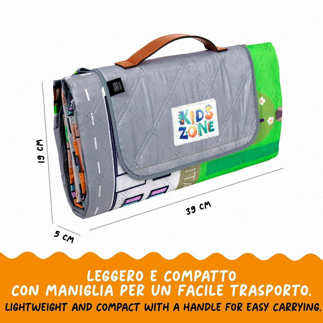 Lustig Picknickdecke Wasserdicht Faltbar für Kinder - Spielzeugautobahn Outdoor Camping Decke Mädche
