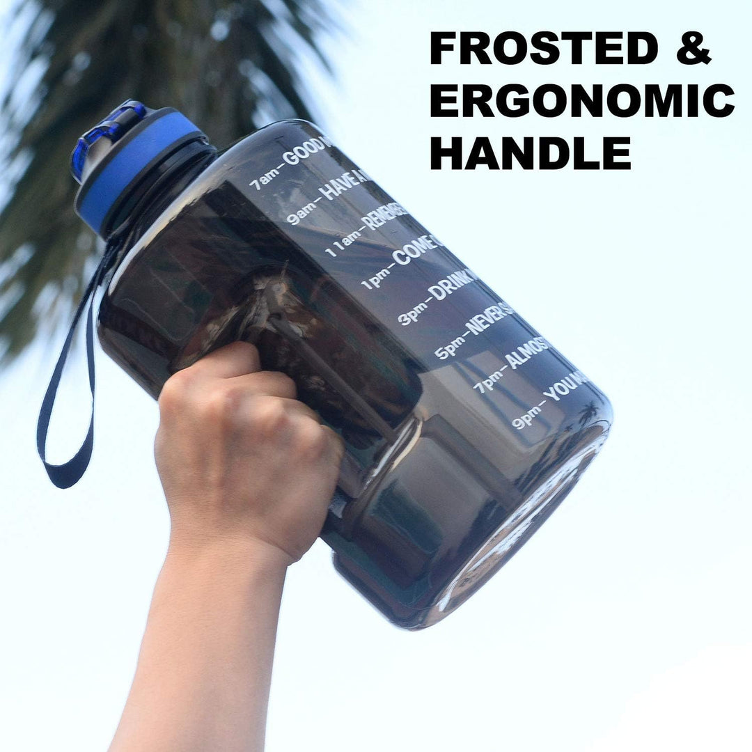 3,78 Liter Trinkflasche Sport mit Zeitangaben und Strohhalme, 3,78L Gross Sportflasche BPA Frei, Aut