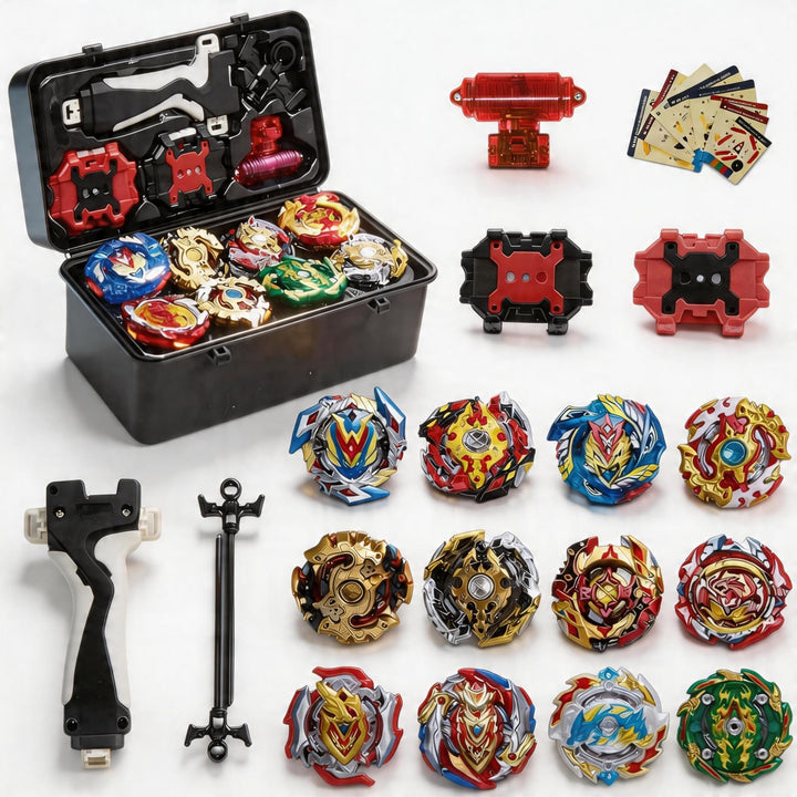 12er Bey Kampfkreisel mit Kasten Metal Fusion Blade Kreisel Set, mit Griff 12in1 Standard Edition, 1