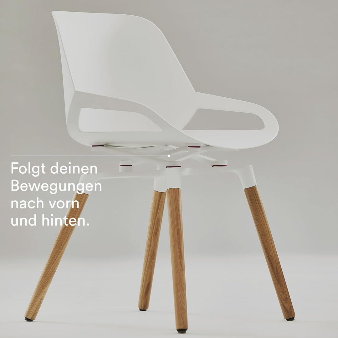 aeris Numo moderner Esszimmerstuhl – Schwingstuhl mit edlen Holzbeinen aus Eiche – Exklusiver Design
