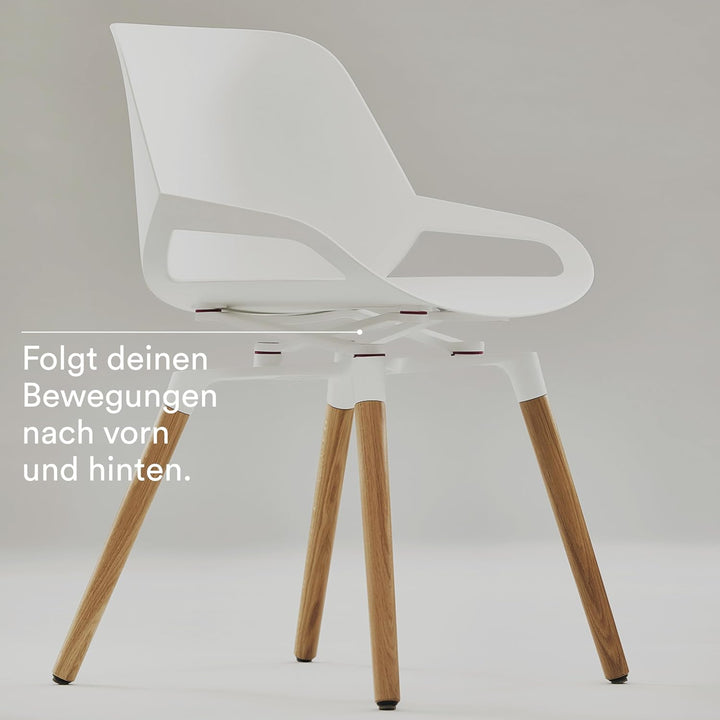 aeris Numo moderner Esszimmerstuhl – Schwingstuhl mit edlen Holzbeinen aus Eiche – Exklusiver Design