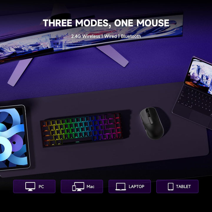 Akko Dash Max kabellose Gaming-Maus, 40g ultraleichte, PAW3395-Gaming-Sensor, kabellose (Bluetooth/2