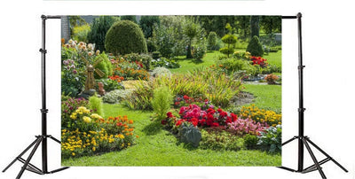 Renaiss 1.8x1.2m Frühling Garten Fotografie Hintergrund Blumenwiese Park Natur Landschaft Hintergrun