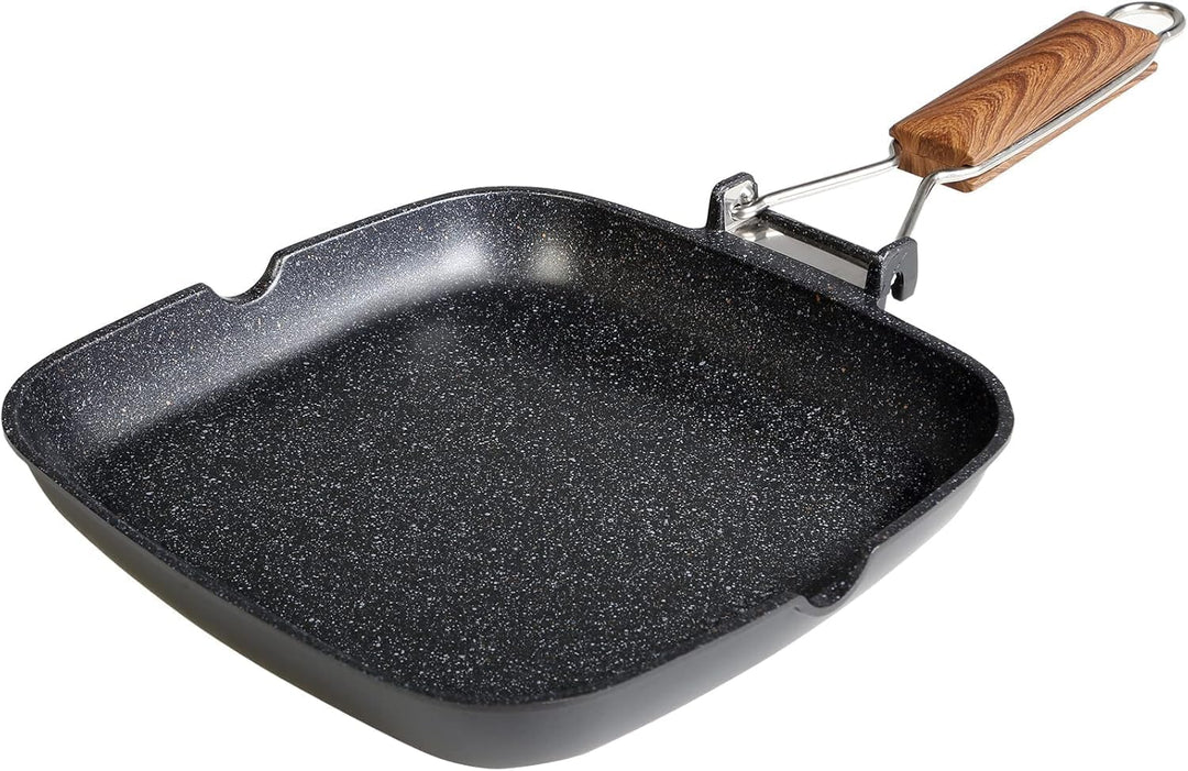 WECOOK! Ecochef Titan Grillpfann Induktion Glatter, 20 x 20 cm, Antihaftbeschichtung QUANTANIUM Ökol