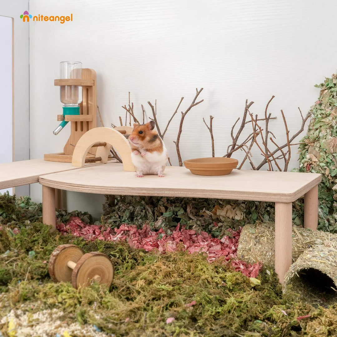 Niteangel Hamster Spielpodest aus Holz für Zwerghamster, Syrische Hamster, Gerbils, Mäuse, Degus ode