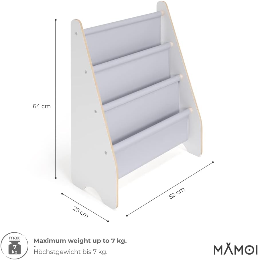 MAMOI® Bücherregal für Kinder, Bücherkiste für kinderzimmer, Book Shelf, Buchregal, Wandregal kinder