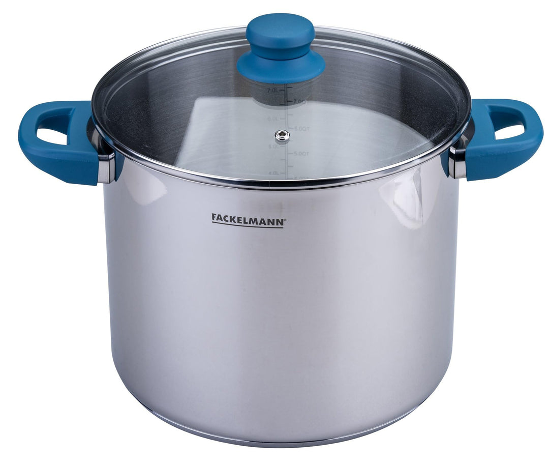 Fackelmann Suppentopf Essential, Ø 24 cm, 9L, Hochwertiger Edelstahl, ergonomische Bakelit-Griffe, f