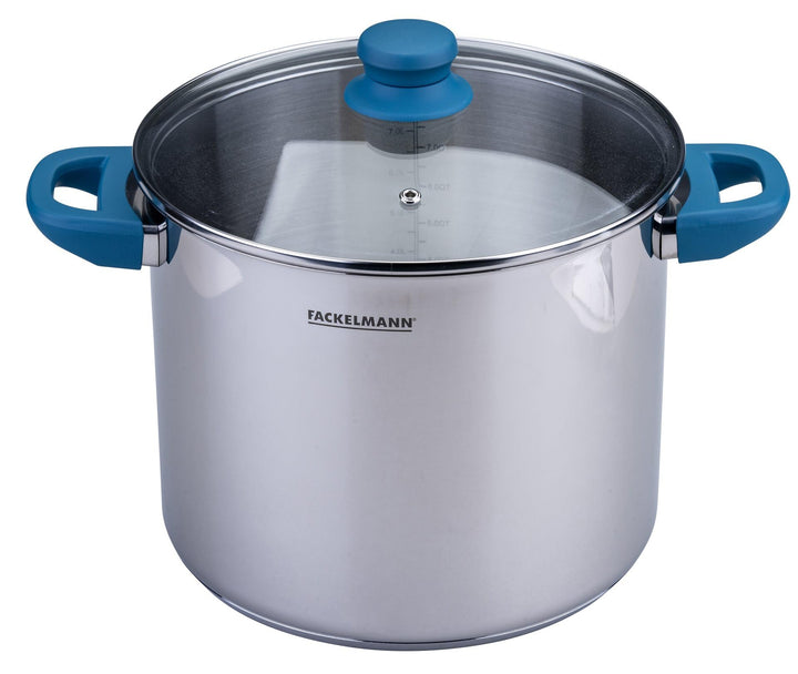Fackelmann Suppentopf Essential, Ø 24 cm, 9L, Hochwertiger Edelstahl, ergonomische Bakelit-Griffe, f