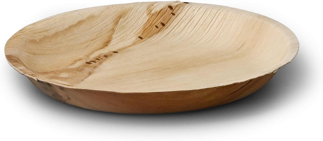 BIOZOYG Palmware Hochwertiges Palmblattgeschirr I 100 Stück Palmblatt Teller rund Ø 23 cm I Bio Einw