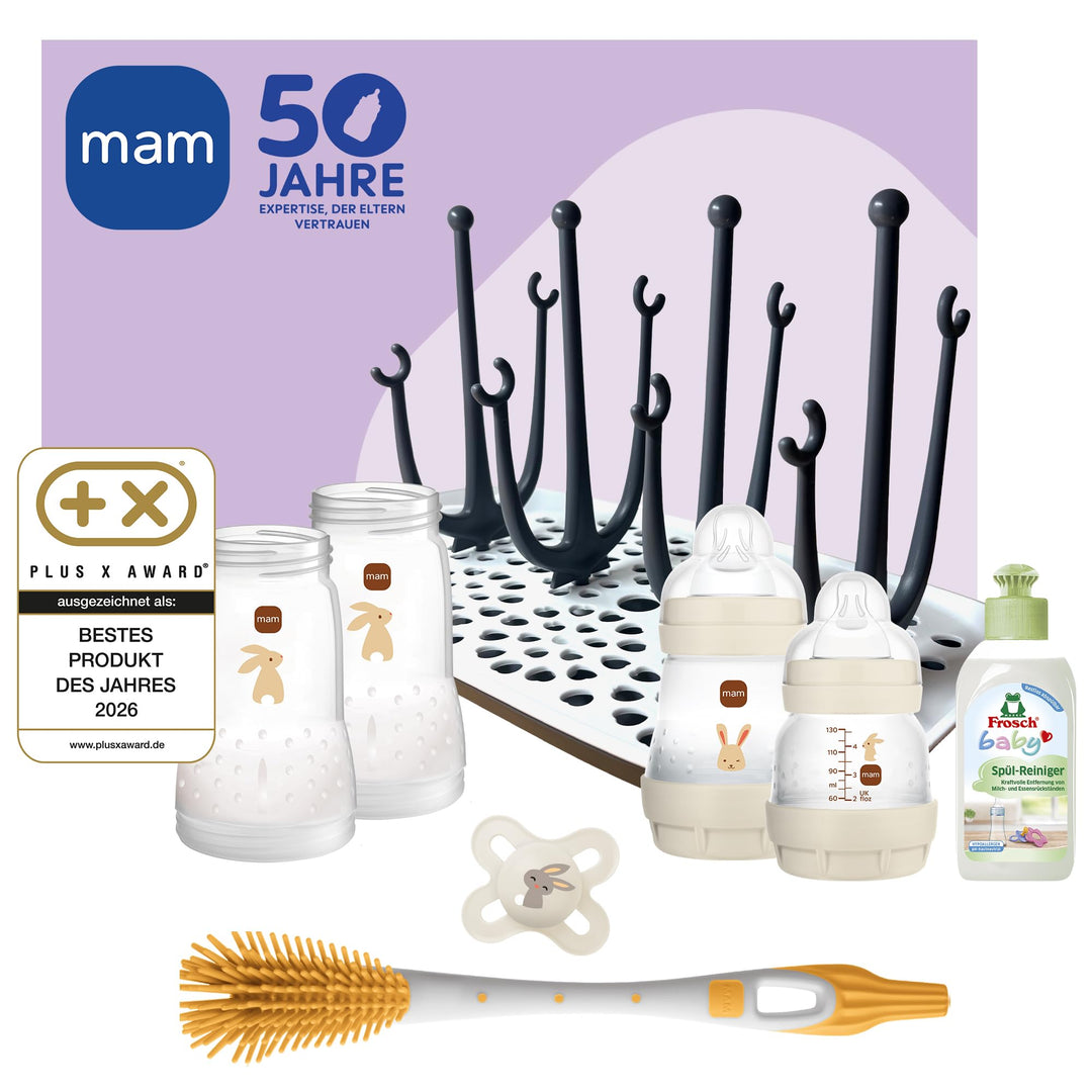 MAM Easy Start Geschenkset inkl. Trockengestell | 0+ Mon | Babyflaschen-Set | 96% Hebammen-Empfehlun