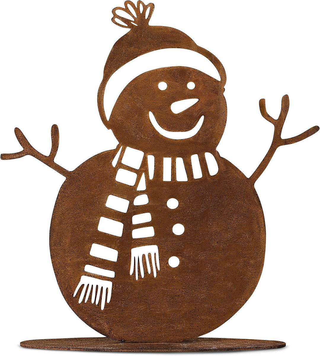 Rostikal | Winterdeko Schneemann Rost Gartendeko Weihnachten | 20 cm hoch