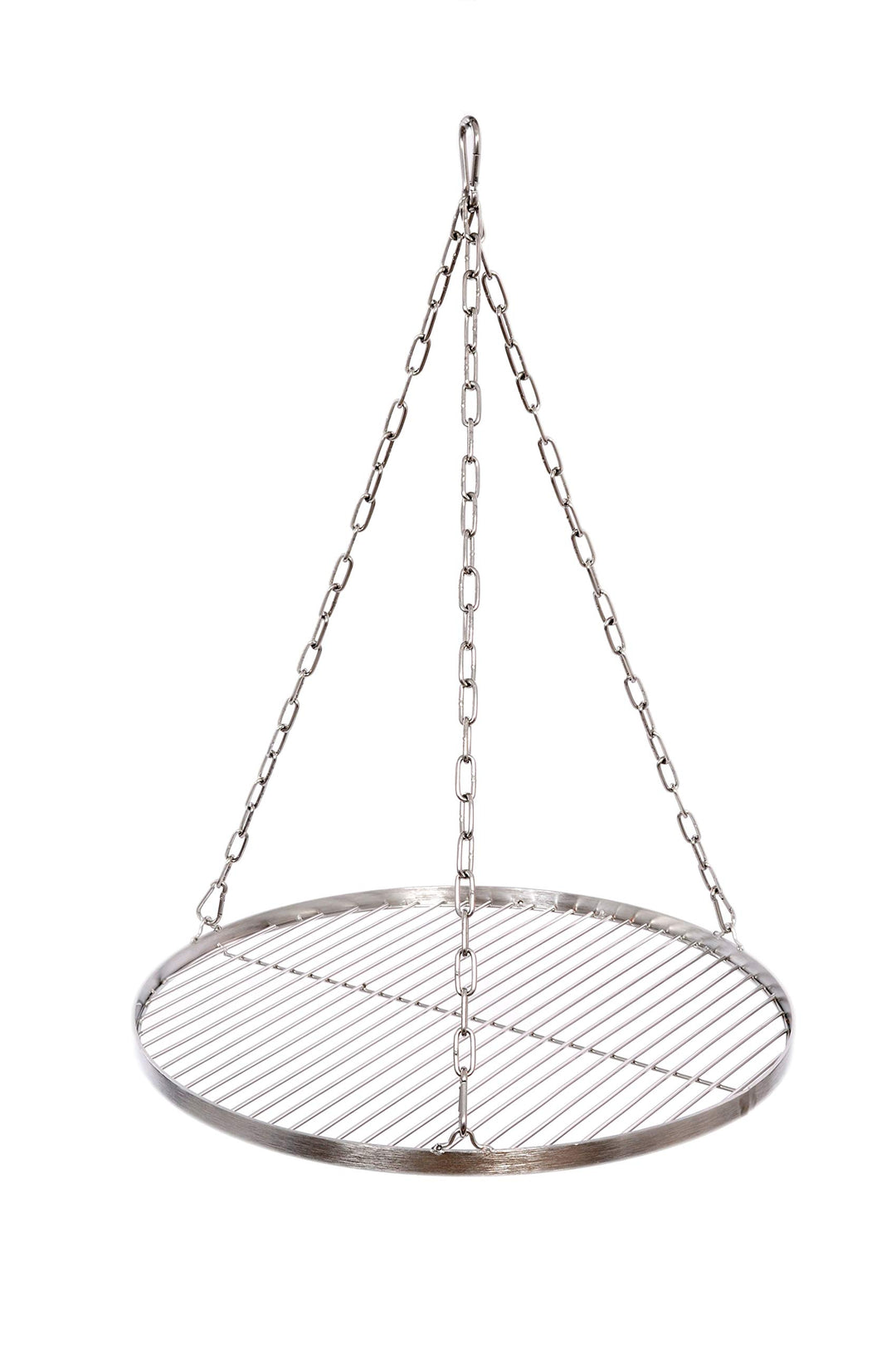 Grillrost 50 cm Edelstahl für Schwenkgrill 3 Bein BBQ Grill Rost mit Kette 14 mm Stababstand