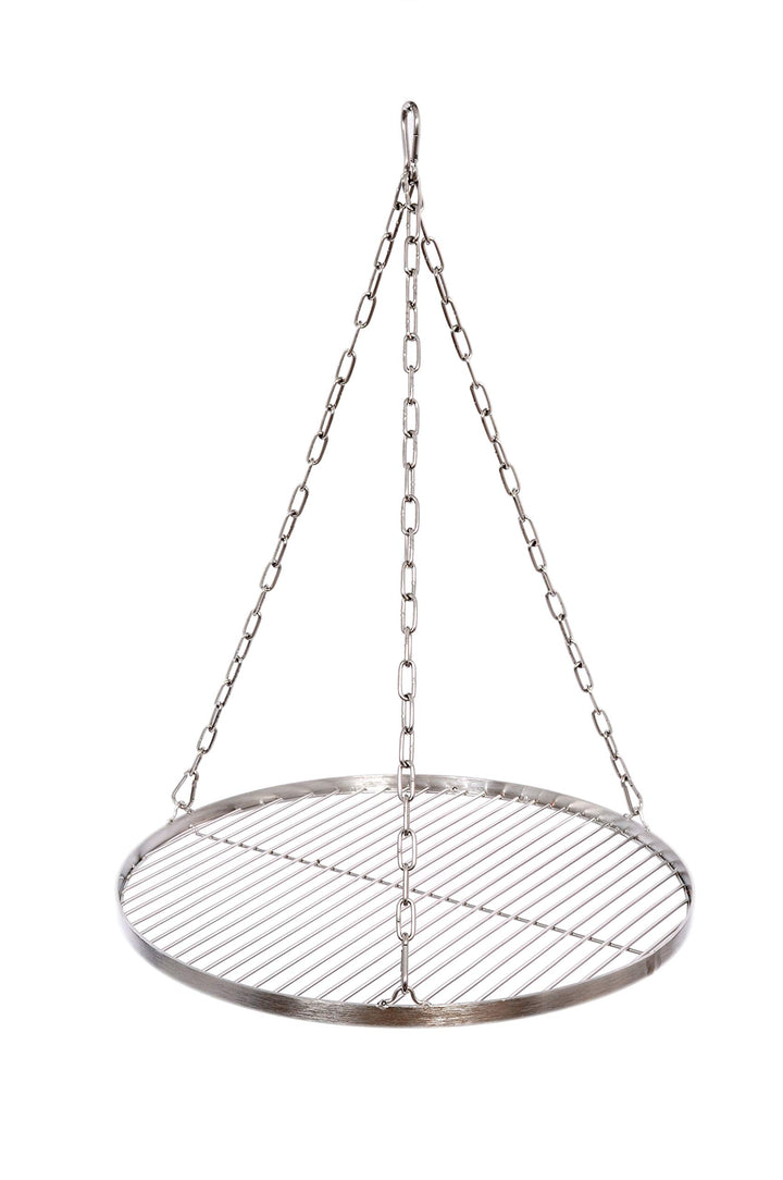 Grillrost 50 cm Edelstahl für Schwenkgrill 3 Bein BBQ Grill Rost mit Kette 14 mm Stababstand