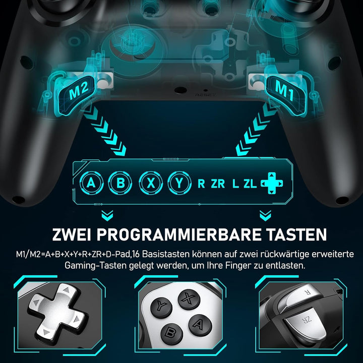 HELLCOOL Switch Controller, Pro Controller Switch mit Präzise Bewegungssteuerung/Dual Motors Vibrati