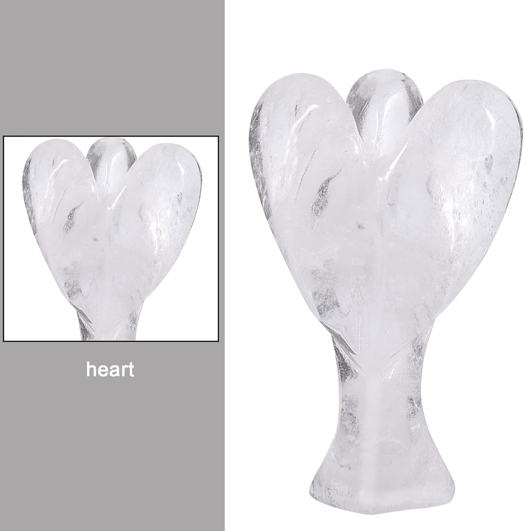 Nupuyai 7.3cm Bergkristall Edelstein Engel Figur Stein Schutzengel Figur Deko Jade Taschenengel Glüc