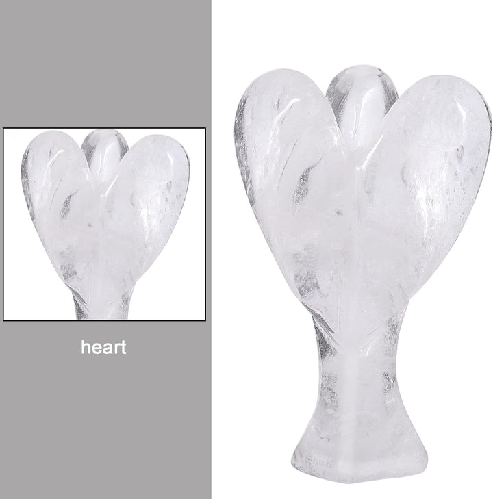 Nupuyai 7.3cm Bergkristall Edelstein Engel Figur Stein Schutzengel Figur Deko Jade Taschenengel Glüc