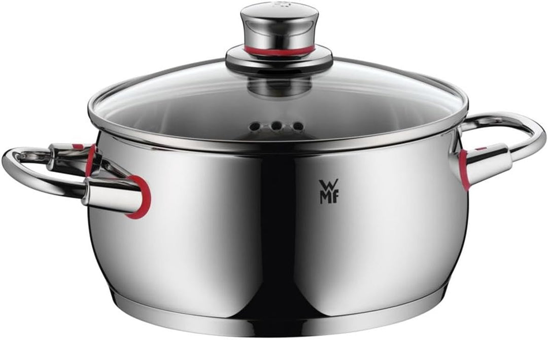 WMF Quality One Topfset Induktion 4-teilig, Kochtopf Set mit Glasdeckel, Cromargan Edelstahl poliert
