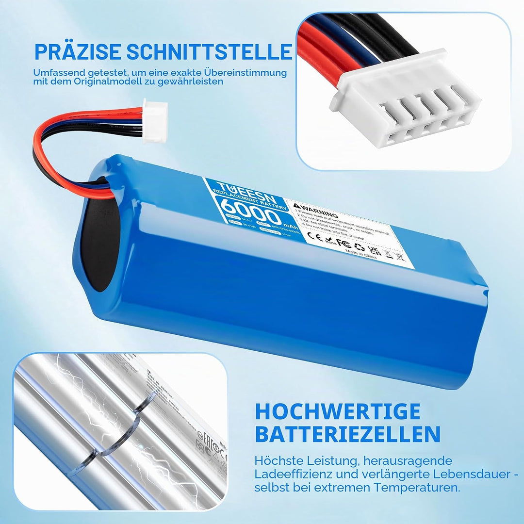 14,4V 6000mAh Li-ion Ersatzakku für Ecovacs T9 T9+ Aivi, Deebot T10 T10+，Ecovacs Deebot X1 Omni/Plus
