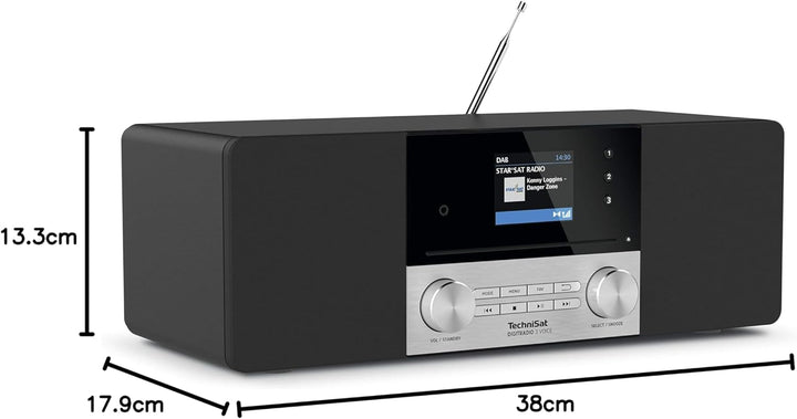 TechniSat DIGITRADIO 3 VOICE - Stereo DAB Radio Kompaktanlage mit offline Sprachsteuerung (DAB+, UKW