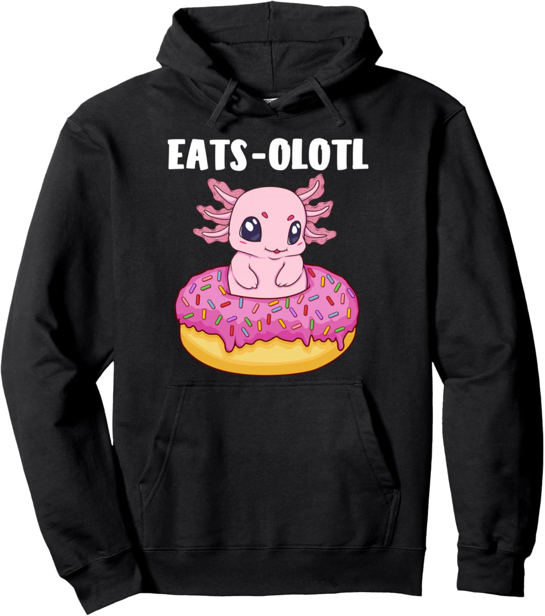 Eats-Olotl – The Donut Eating Axolotl für Damen und Kinder Pullover Hoodie