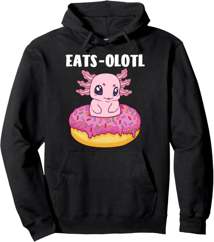 Eats-Olotl – The Donut Eating Axolotl für Damen und Kinder Pullover Hoodie