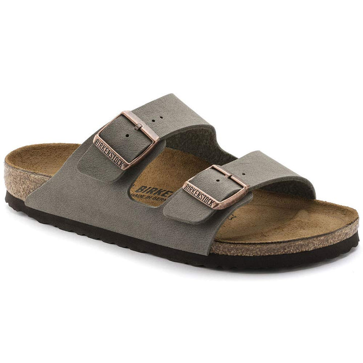 BIRKENSTOCK Unisex Arizona Birko-Flor Nubukleder Weit Pantoletten 36 EU Grau Stone, 36 EU Grau Stone