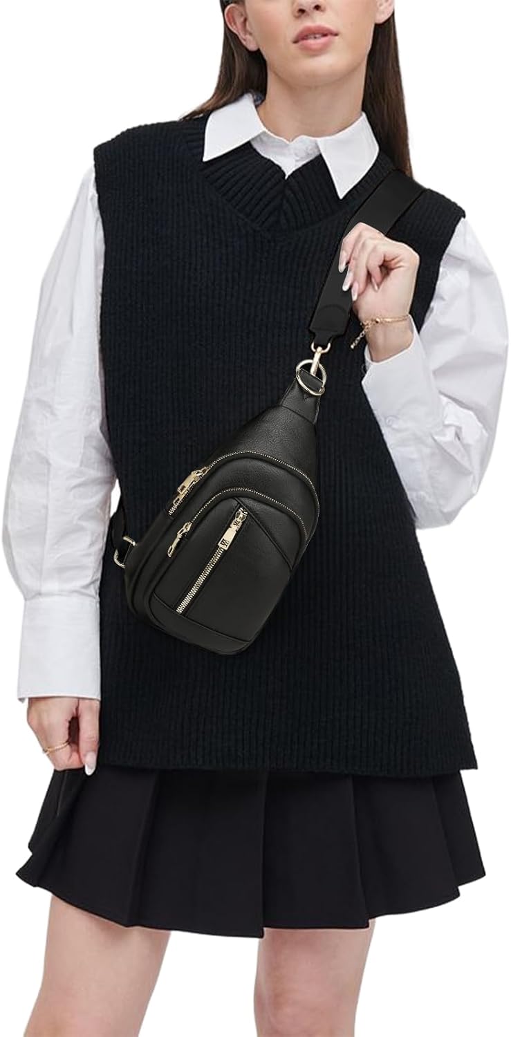 Kaiyaner Brusttasche Damen Umhängetasche Herren Crossbody Bag Handytasche zum umhängen 2 in 1 Schult