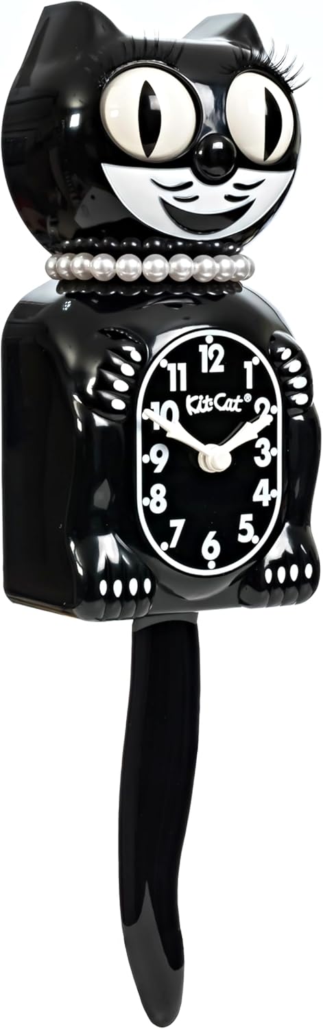 Kit Cat Klock Classic Black Lady Klock, Black, schwarz, Klassisch, Schwarz