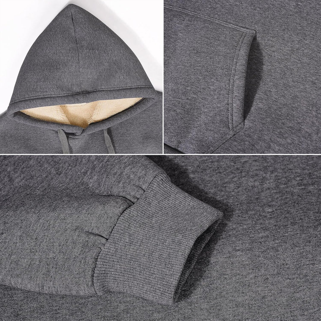 TOMEEK Damen Winter Warmes Sweatshirt Fleece Sherpa Gefütterter Pullover mit Kapuze Lässiger Sportli