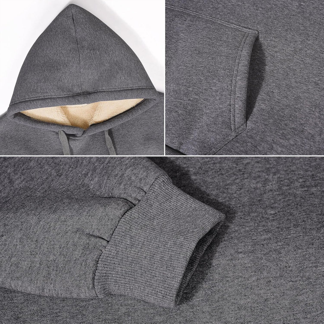 TOMEEK Damen Winter Warmes Sweatshirt Fleece Sherpa Gefütterter Pullover mit Kapuze Lässiger Sportli