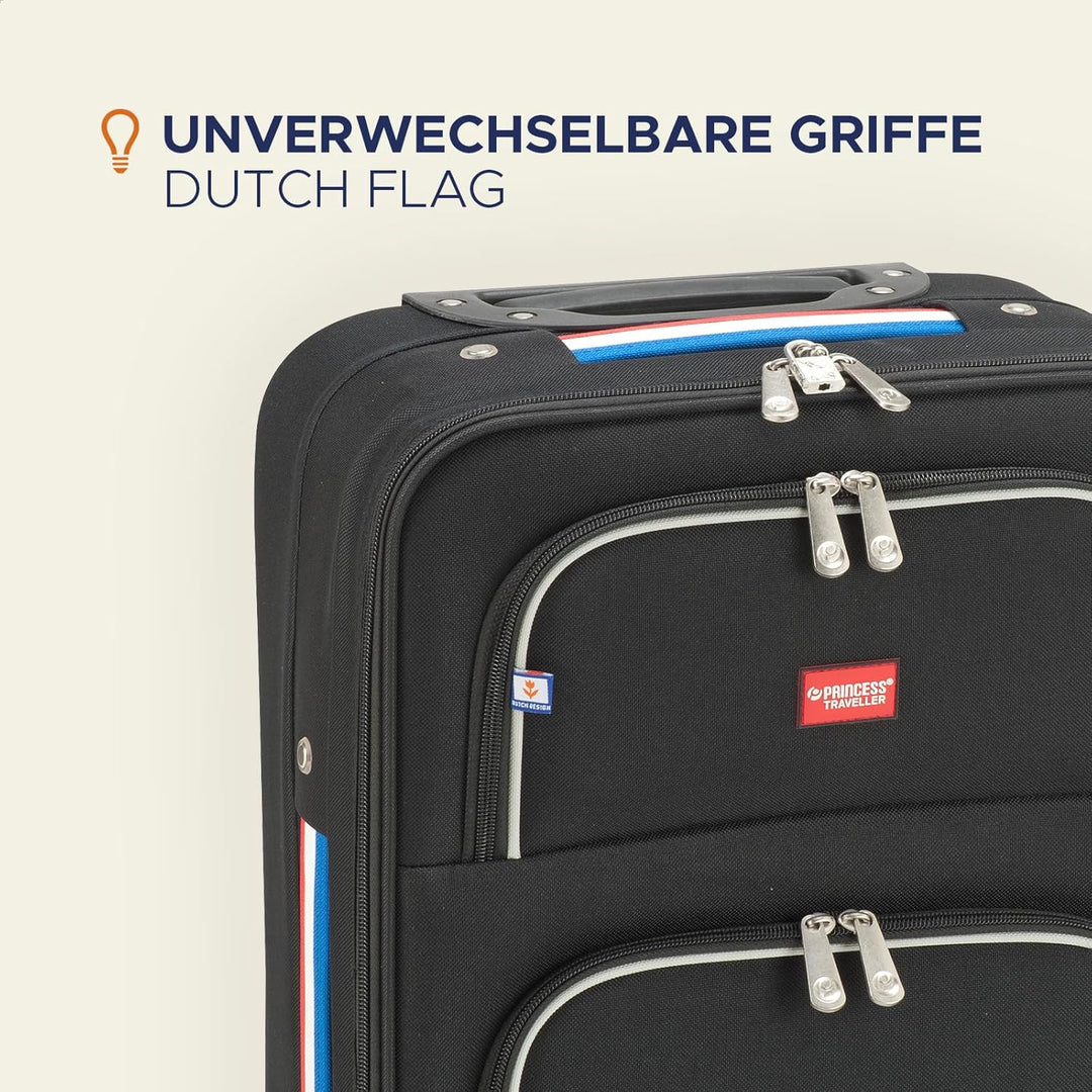 Princess Traveller Barcelona Dutch Design, Reisekoffer, 65 cm, Schwarz, M