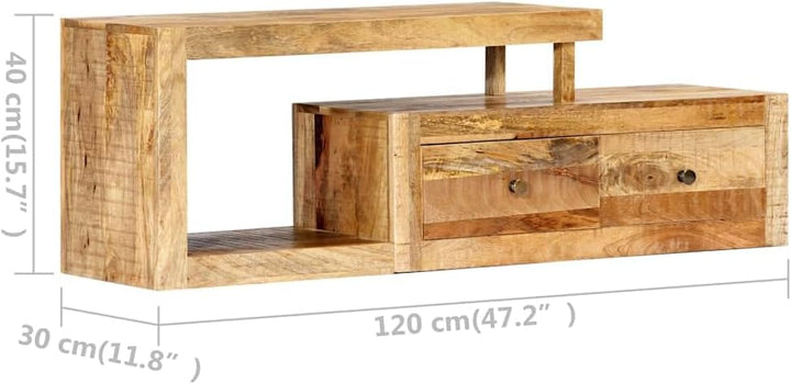 vidaXL Mangoholz Massiv TV Schrank mit 2 Schubladen 1 Fach TV Möbel Tisch Board Lowboard Fernsehtisc