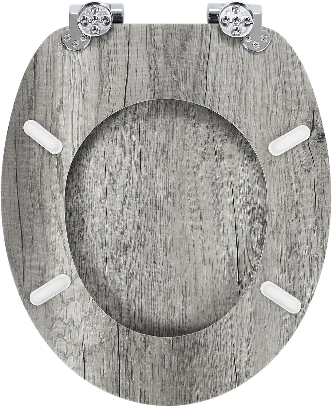 WC Sitz mit Absenkautomatik, hochwertiger Toilettendeckel aus MDF Holz, Einfache Montage Stabiler Kl