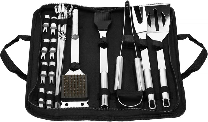 SPRINGOS Grillbesteck Grillzubehör 20-teilig inkl.Tragetasche Grillset aus Edelstahl Barbecue Set Ga
