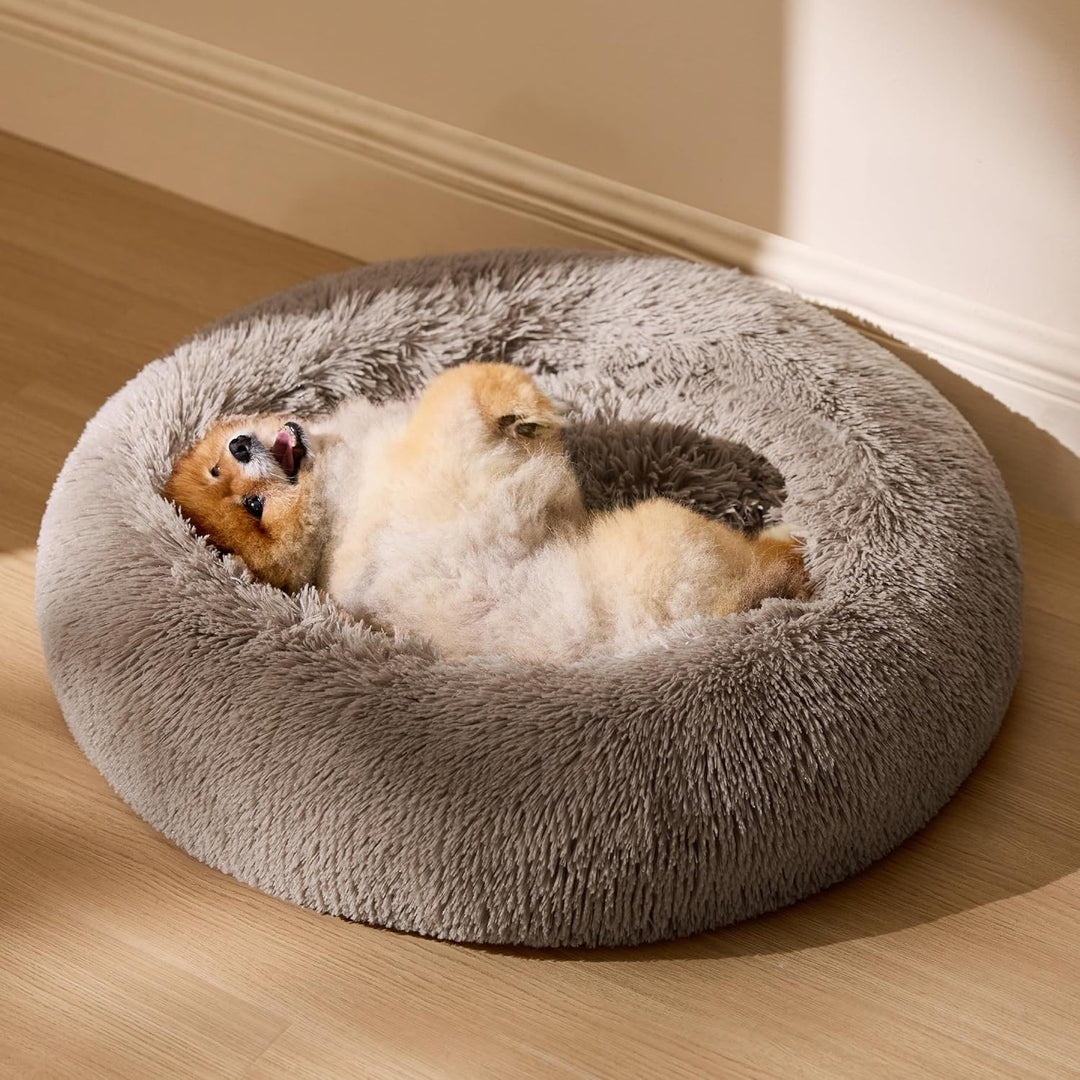 BEDSURE Katzenbett waschbar Flauschiges Katzenbett - Ø 60 cm Katzenschlafplatz für Katzen und kleine