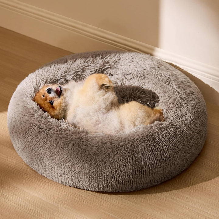 BEDSURE Katzenbett waschbar Flauschiges Katzenbett - Ø 60 cm Katzenschlafplatz für Katzen und kleine